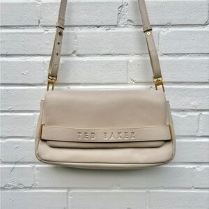 Ted Baker Debossed Leather Crossbody Bag in Cream, EUC LIKE NEW!